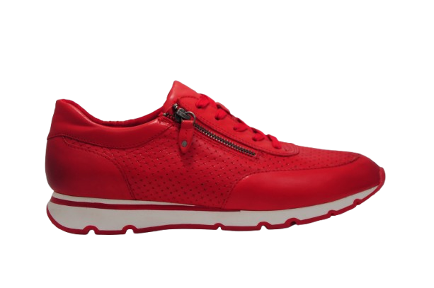 Akai – Women's Vibrant Red Leather Sneakers