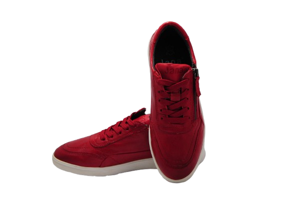 Akai – Women's Vibrant Red Leather Sneakers